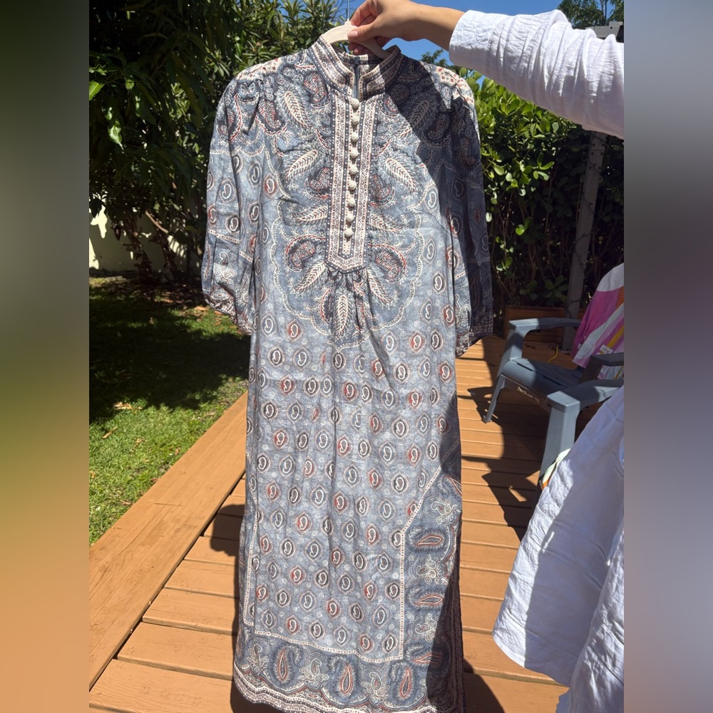 ZIMMERMANN Belted paisley-print linen midi dress ⚪️ - Picture 7 of 11
